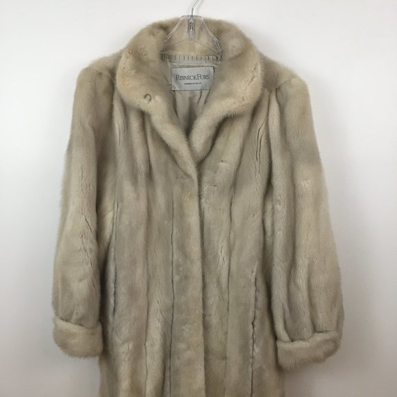 MINK fur jacket Large gray Mary McFadden coat 382 - Picture 1 of 8